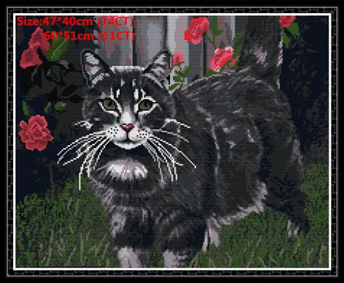 Black cat 4 Кошка Наборы для вышивания крестиком наборы для вышивания наборы для рукоделия животные пластик холст вышивка крестом пакет стежка вышивка крестом Woif вышивка Hafty - Цвет: Black cat 4