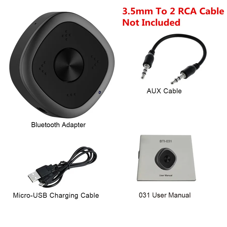 No RCA Cable VIKEFON Bluetooth 5,0 приемник передатчик 3,5 мм разъем AUX аудио CSR8675 APTX LL HD громкой связи вызова беспроводной адаптер с зажимом микрофон - Цвет: No RCA Cable