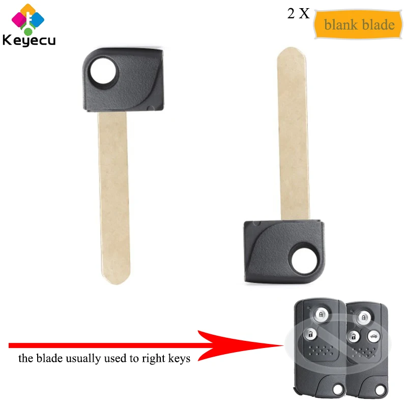 

KEYECU Pair Smart Prox Remote Control Car Key Emergency Insert Blank Blade - FOB for Honda Accord 2008-2013, CR-V 2013 2014 2015
