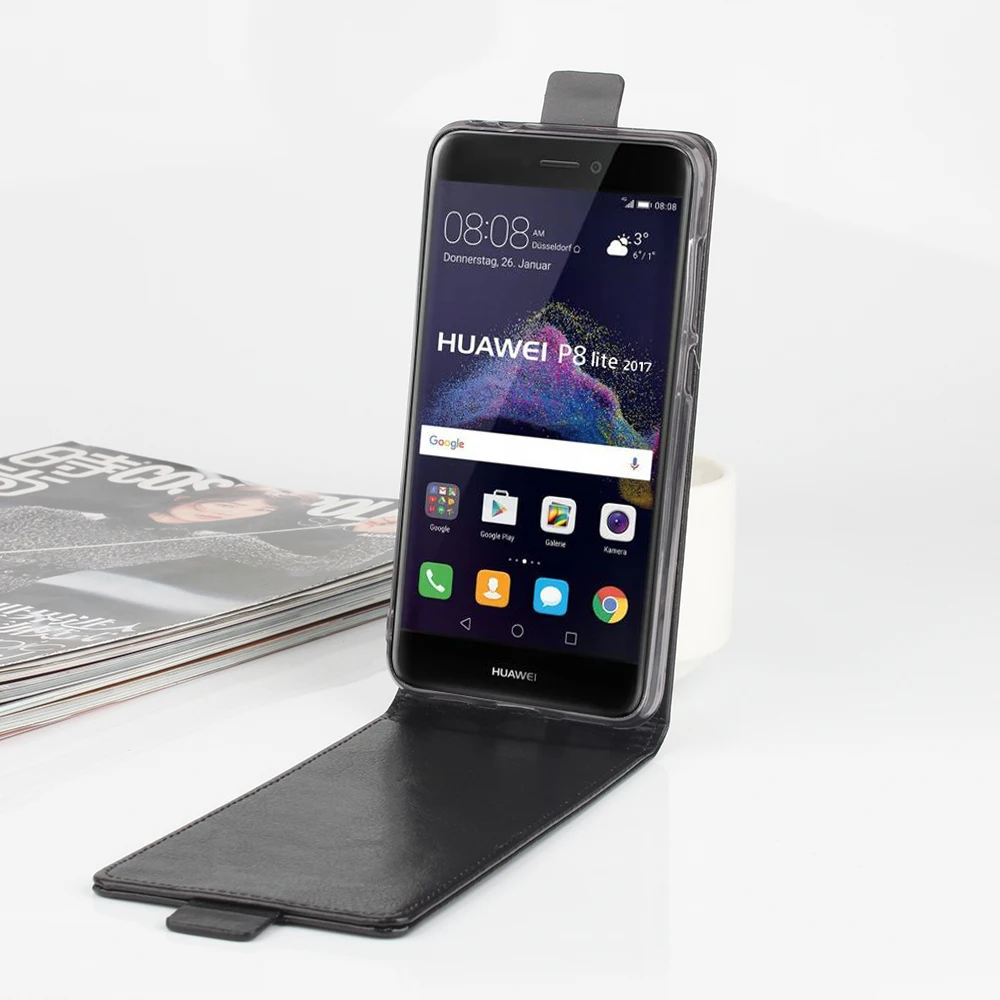 Для Huawei P9 Lite/P8 Lite 2017/P10 Плюс/P10 Lite/nova 2 роскошный вертикальный откидной из