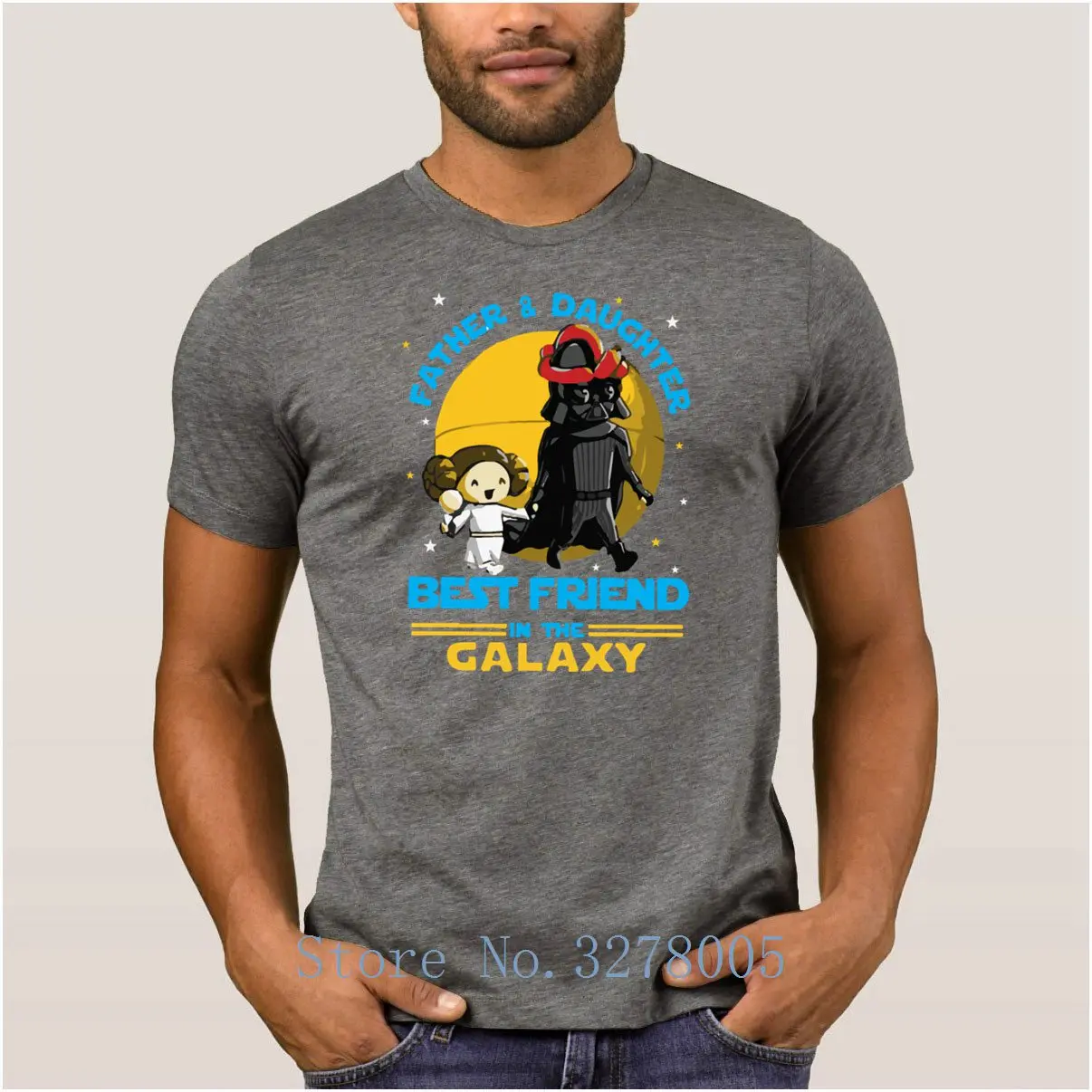 La Maxpa Costume Father And Daughter In The Galaxy T Shirt For Men Humorous T-Shirt Anti-Wrinkle O-Neck Unisex Tshirt | Мужская одежда