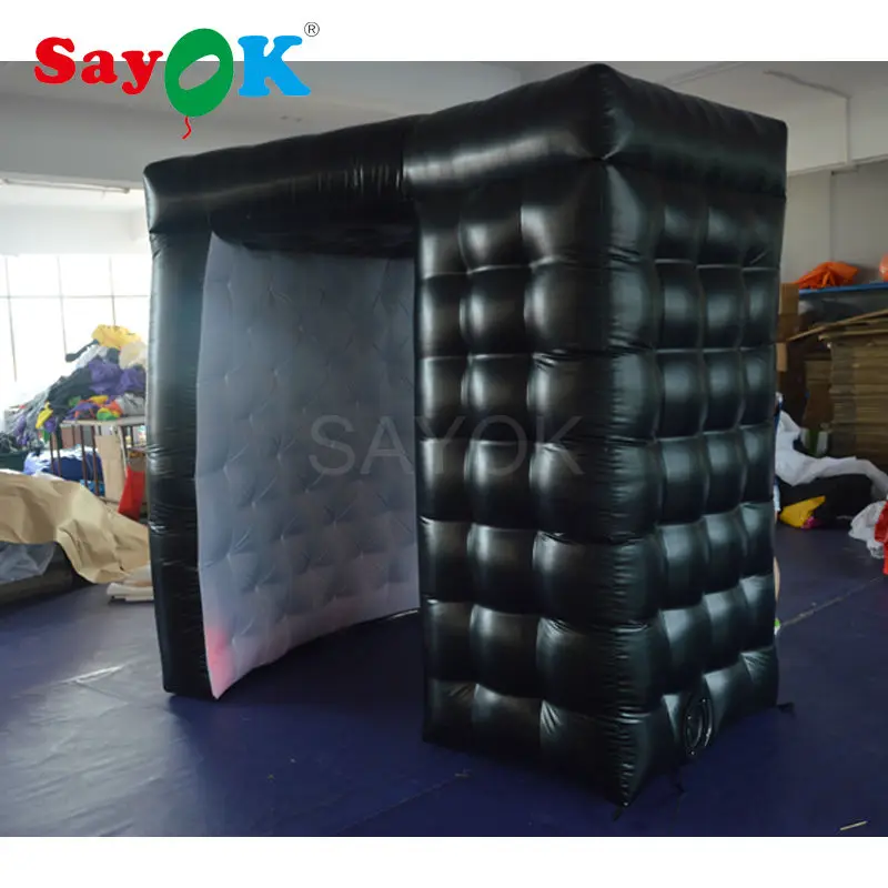 Портативная надувная фотобудка черная с светодиодными лампами|booth|booth photo |