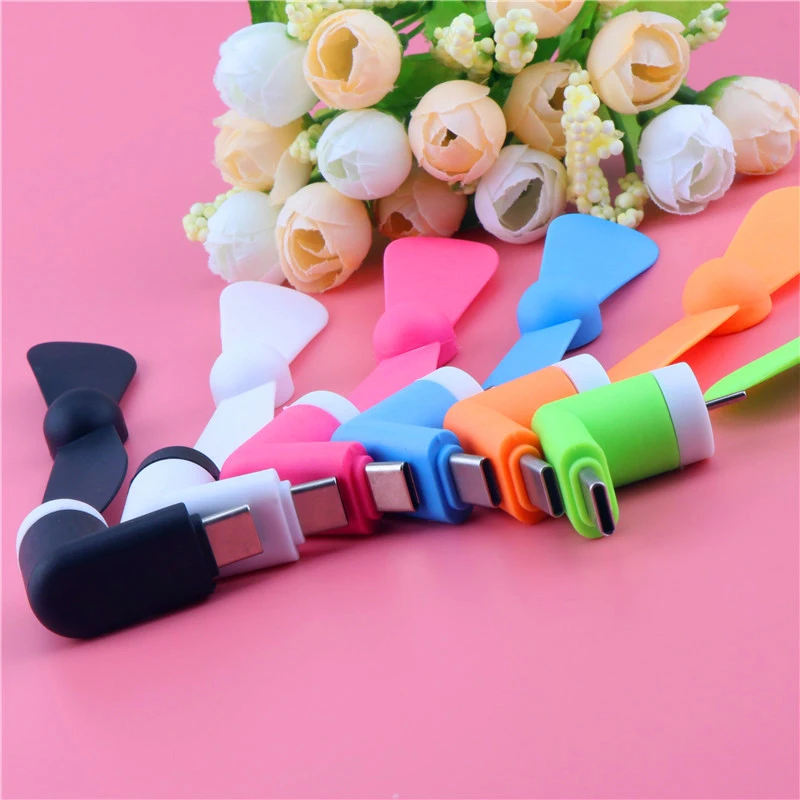 Мини вентилятор USB Type c гибкий для Xiaomi 4c 5 5s 6 Huawei P9 10 C Jack интерфейс мобильный