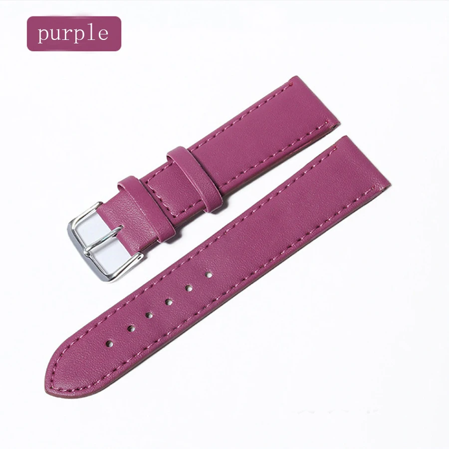 11 colors women's Watchbands Leather watch strap stainless steel buckle belt buckle, 12.14,16.18,20mm