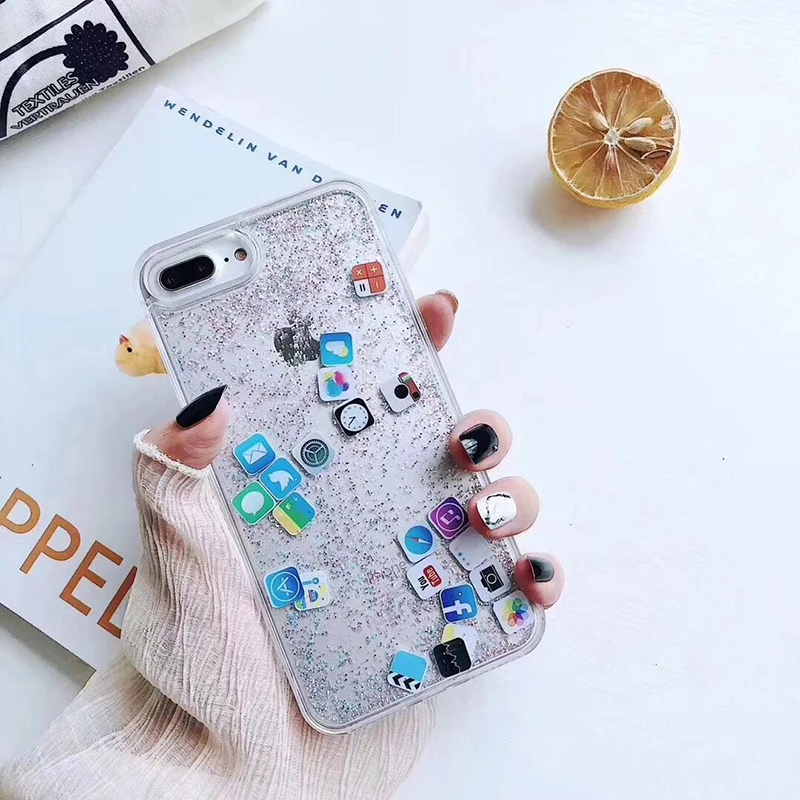 Жидкий жесткий прозрачный чехол из поликарбоната для iPhone 8 6 6S 7 Plus X XS XR 11 Pro MAX с