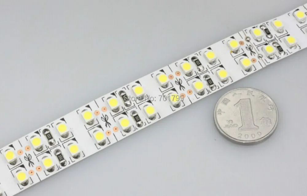 5 м 240 светодиодов/м двухрядный IP33 3528 SMD 12В гибкий свет белый/теплый