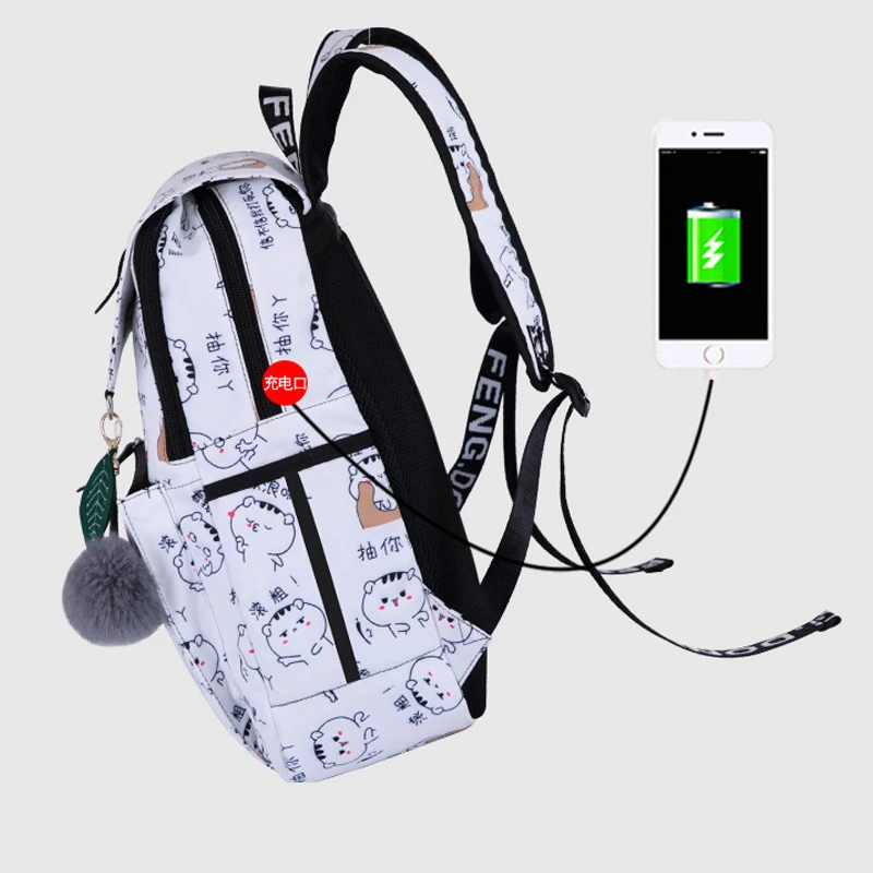 Модный школьный рюкзак с usb-зарядкой школьные ранцы для мальчиков и девочек
