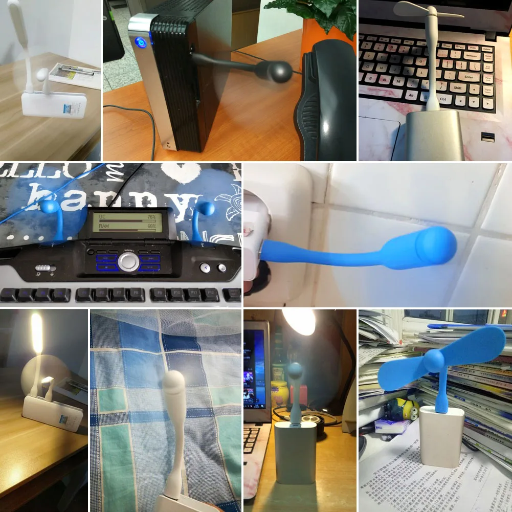 Милый портативный гибкий мини USB вентилятор гибкие съемные USB гаджеты низкая мощность для банка питания для ПК для ноутбука для OTG