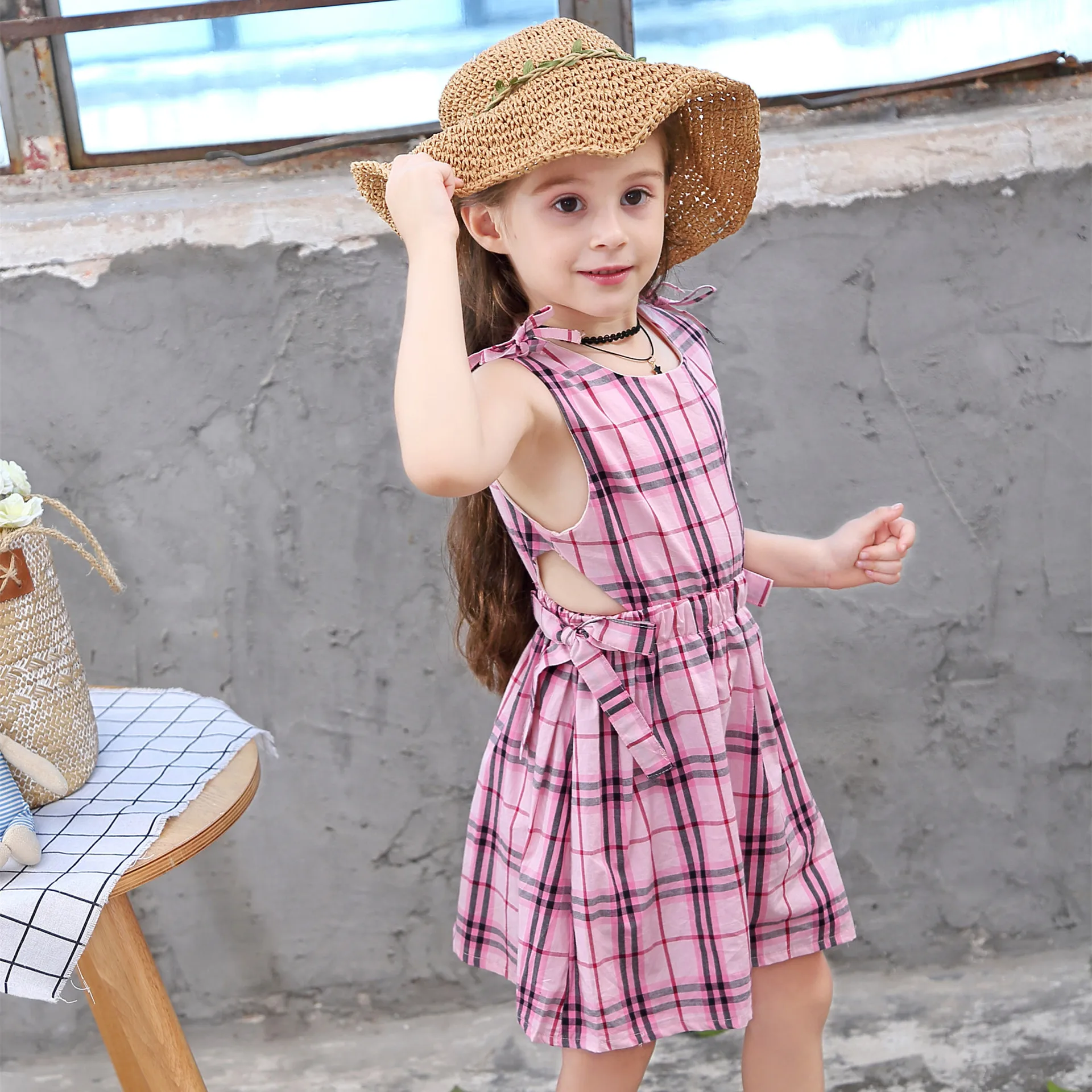 Toddler Girl Dresses Summer Plaid Cotton Kids Clothes for Girls Casual Princess School Children Costume For 2 4 6 8 10 12 Yrs | Детская