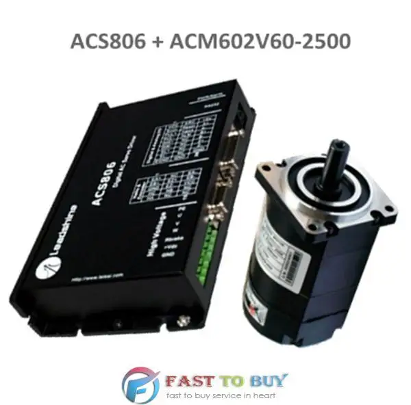 Leadshine 200 Вт бесщеточный Сервопривод переменного тока и мотор комплект ACS806 + ACM602V60