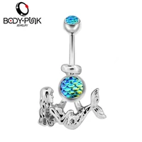 body punk 14g surgical steel belly button rings dange helix navel piercing ring body jewelry ombligo nombril grillz for women