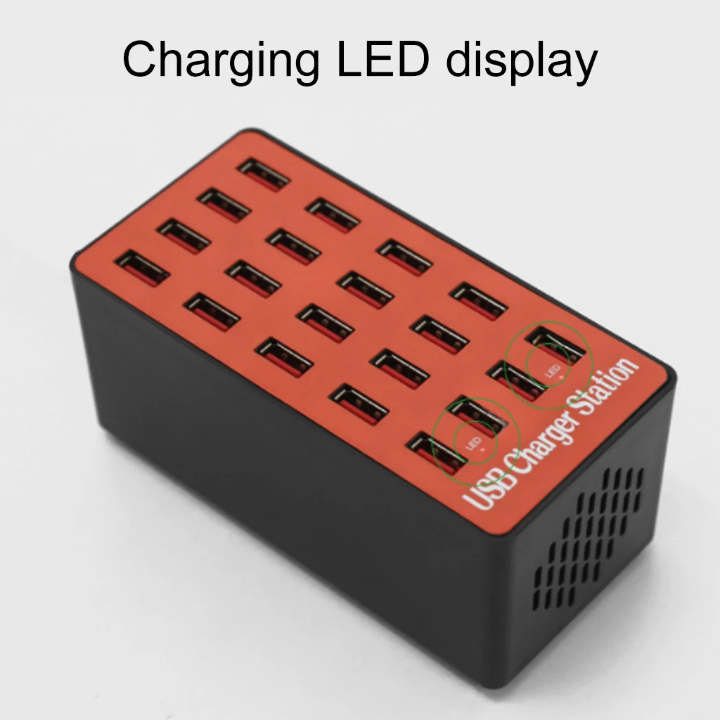 20-Порты и разъёмы 18A 90 W зарядное устройство usb multi концентратор светодиодная USB Зарядка Док-станция Универсальный держатель для мобильного телефона для рабочего стола, настенные домашние зарядные устройства