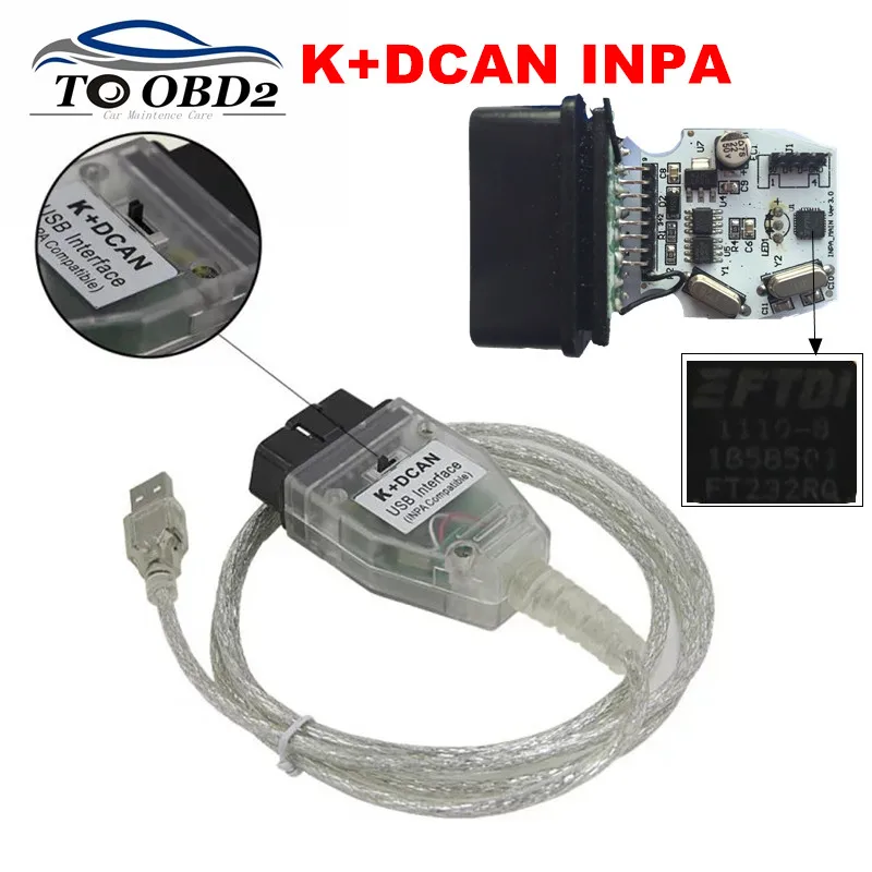 Новый FT232RQ FT232RL для BMW Ediabas K + Интерфейс серий с переключателем INPA OBD2 20Pin