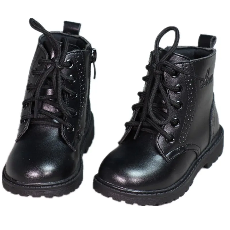 Детские ботинки Koovan Осень зима 2018 детская обувь для мальчиков и девочек черные