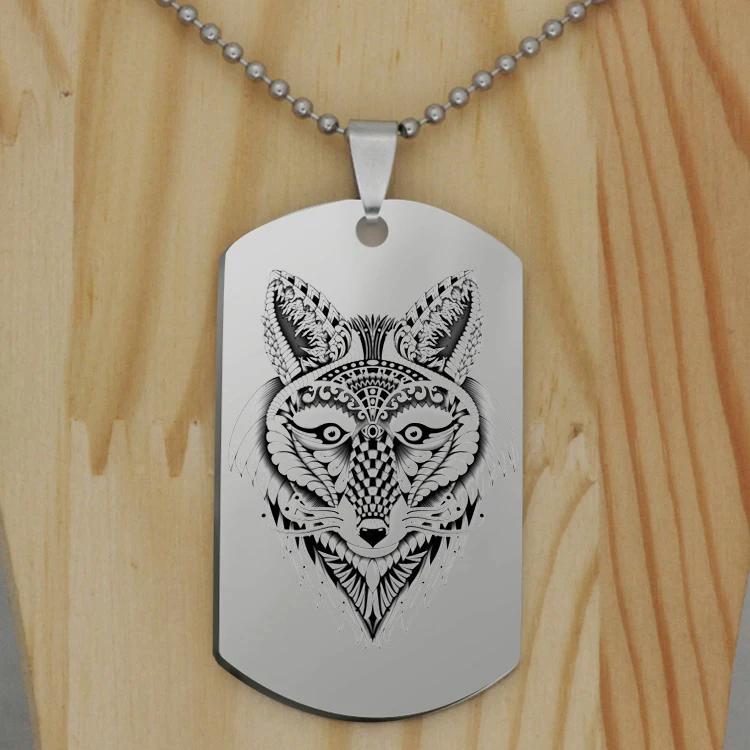 Military Pendant Wolf Necklace Beads Chain Men Stainless Steel Jewelry Best Christmas Gift For YP4219 | Украшения и аксессуары