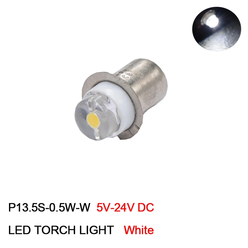 1Pcs 1/2/4/10 шт. 0,5 W 150 лм P13.5s PR2 PR3 белый 6000 К Фонарик светодиодный лампы 5V 6V 8V 12V 15V 18V 24V фонарь лампа - Испускаемый цвет: 1Pcs