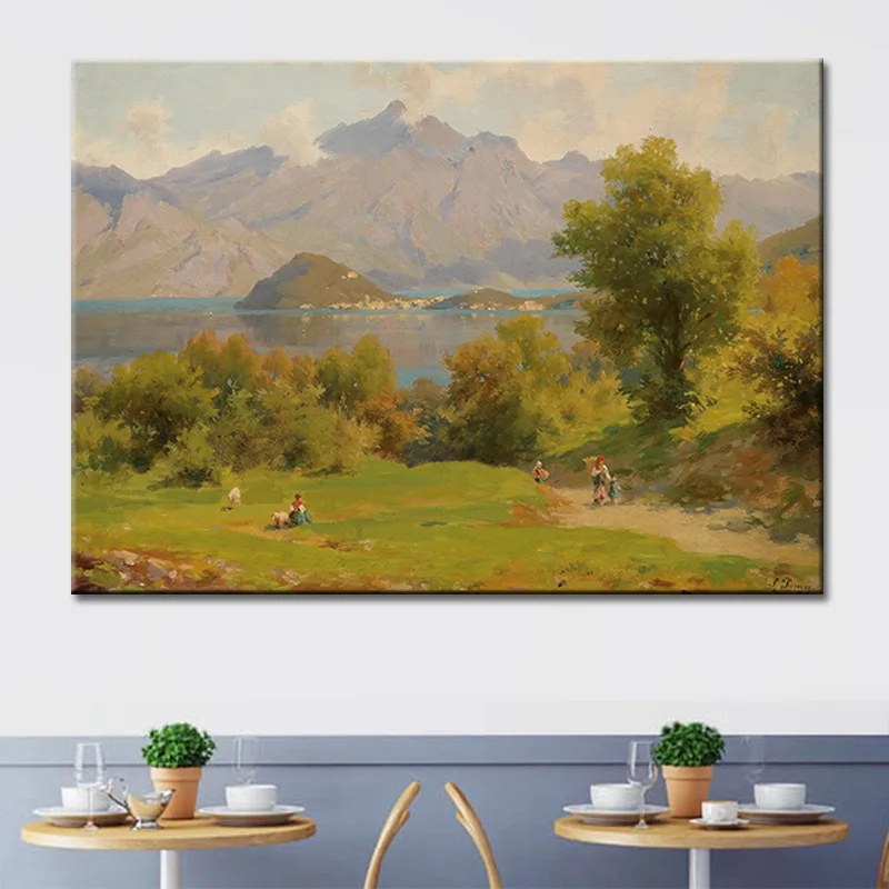 Средневековая масляная живопись европейский и американский пейзаж морской