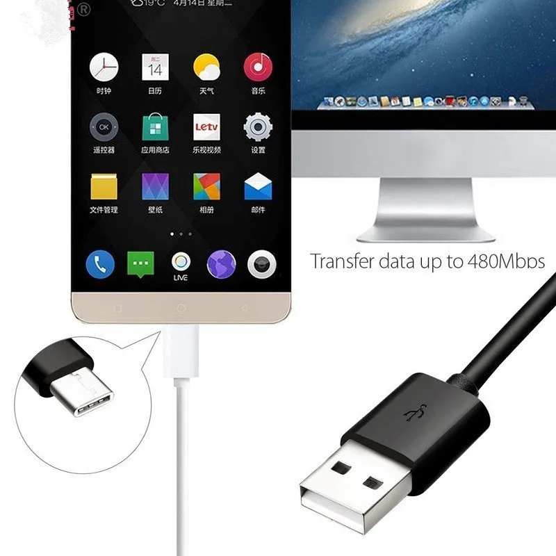 Высокоскоростной USB кабель 500 типа C для Samsung XiaoMi LG HUAWEI Microsoft Letv HTC One plus Macbook Google и т.