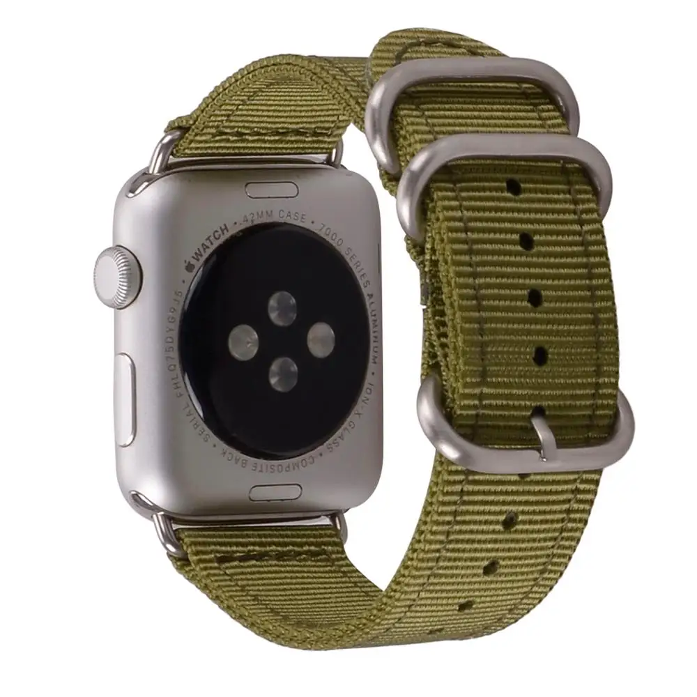 Сменный ремешок для часов EACHE 38 мм 42 нейлоновый Apple Watch оранжевый зеленый черный 3