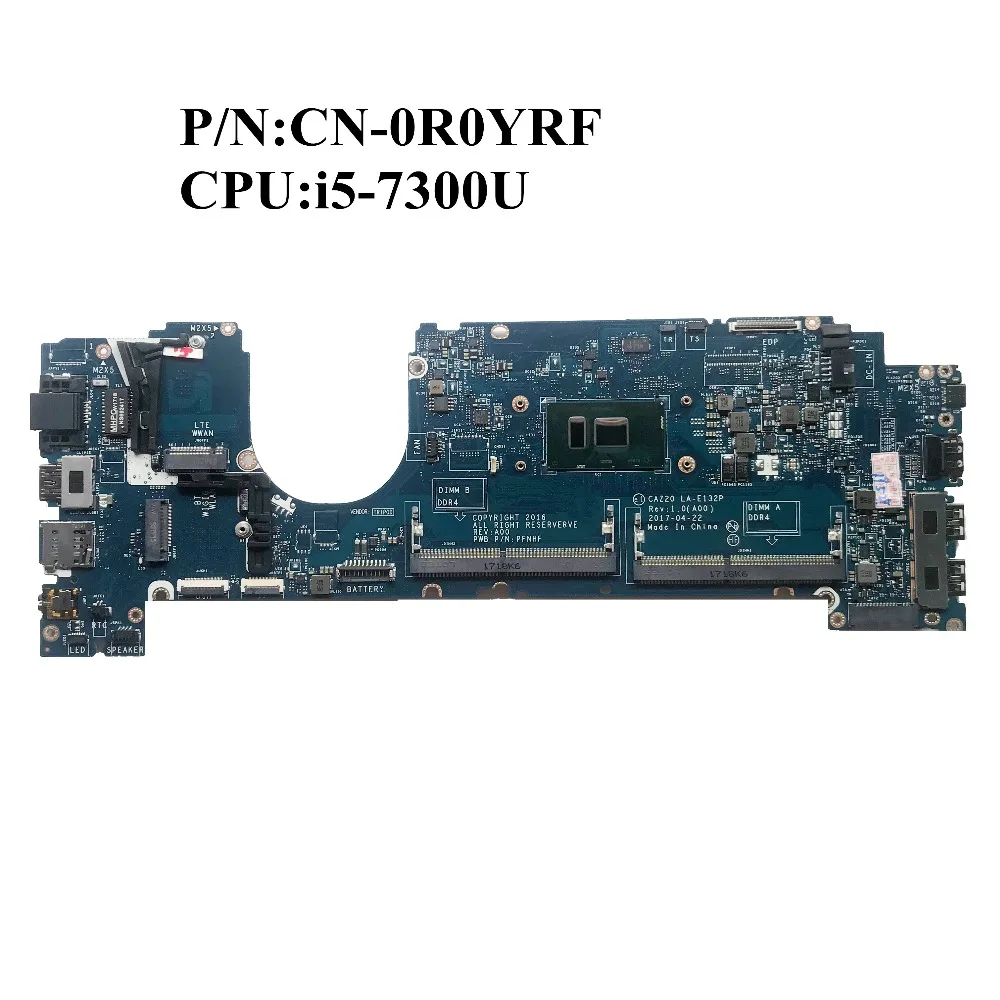 Refurbished For DELL Inspiron 7480 Laptop Motherboard With I5-7300U 2.6GHz CPU DDR4 CN-0R0YRF 0R0YRF LA-E132P 100% Perfect Test |