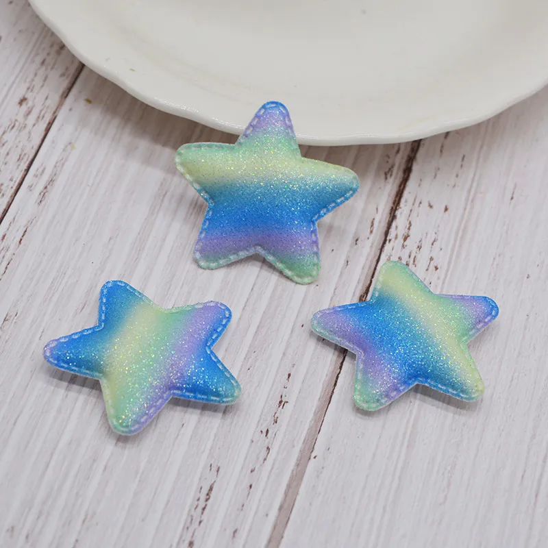 Color No.4-6pcs 4,5 см чешуя Русалки переливающиеся ткани звезды Патчи аксессуары искусственная аппликация «сделай сам» ремесла волос декорированные клипсы - Цвет: Color No.4-6pcs
