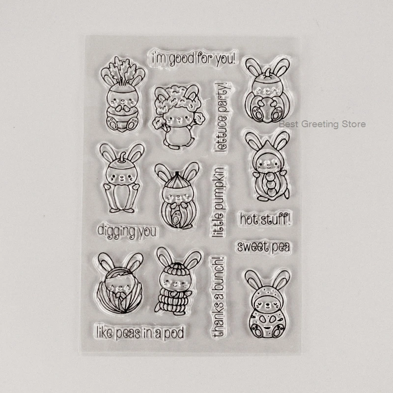 Дети Ремесло марки Тыква Punny штампы кролик для скрапбукинга | Дом и сад