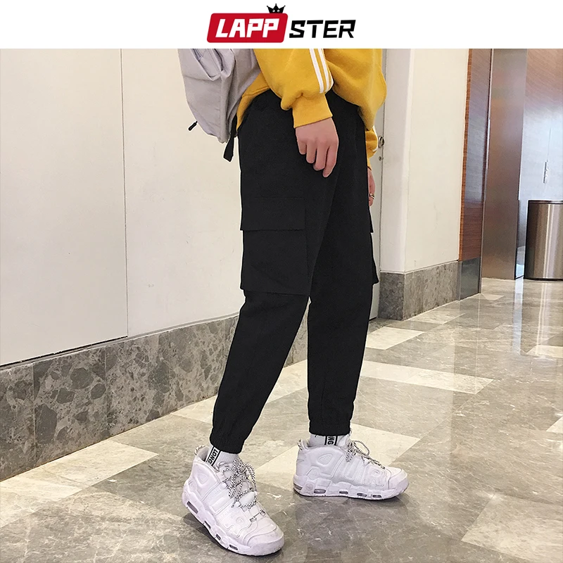 LAPPSTER однотонные уличные спортивные штаны, мужские комбинезоны в стиле хип-хоп, мешковатые спортивные штаны, повседневные модные черные джоггеры, брюки-карго 2XL