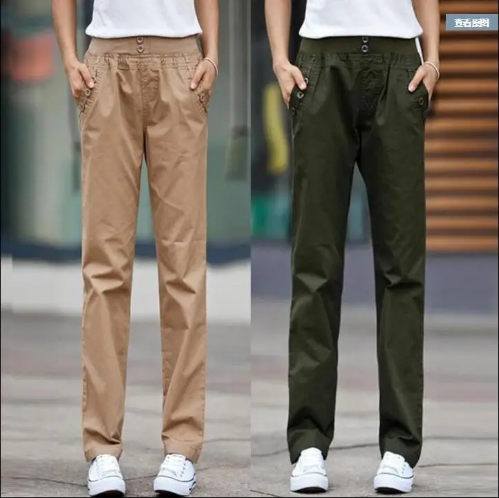 Брюки-карго женские с поясом на резинке батальных размеров | Женская одежда