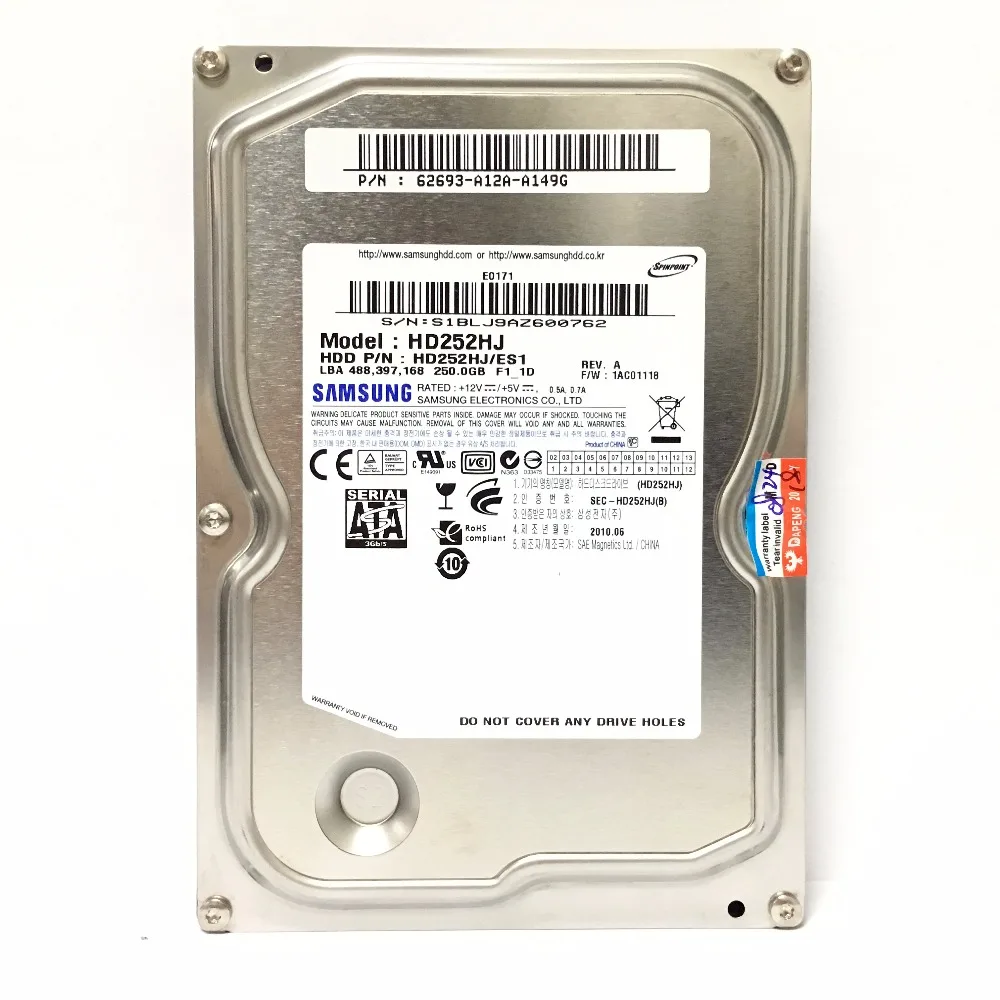 Настольный ПК SAMSUNG 80 Гб 160 Гб 250 ГБ 320 ГБ 2 ТБ 500G 160G 250G 320G 500G 3,5 внутренний HDD 5400 7200 SATA 1 ТБ жесткий диск
