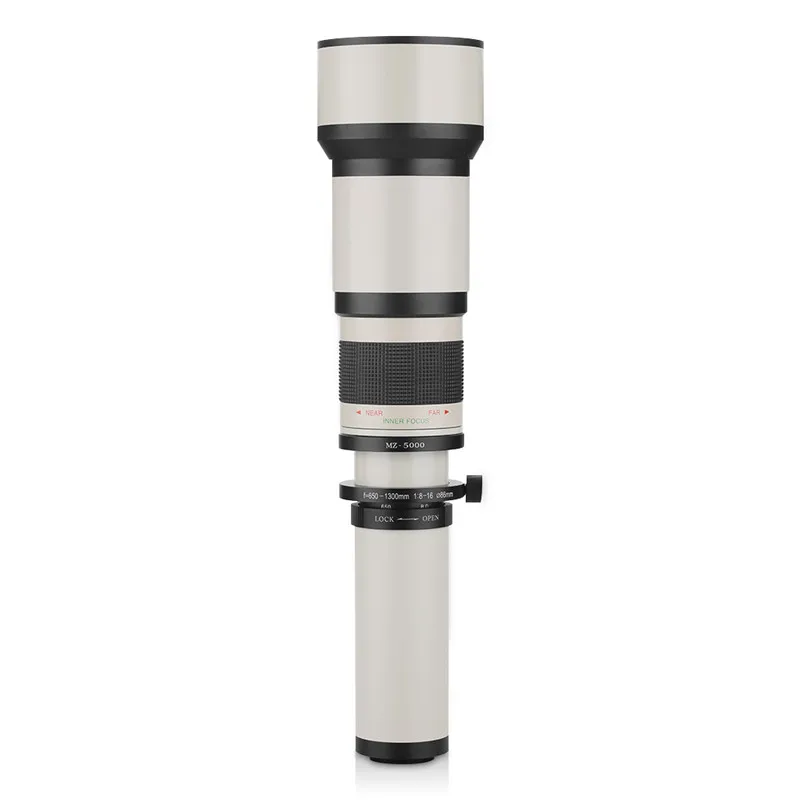 Фотообъектив Lightdow 650 1300 мм с ручным зумом и кольцом адаптера T2 для цифровых
