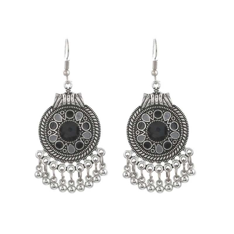 Trendy Ethnic Boho Vintage Drop Dangle Beads Tassel Earrings For Women Bohemian Enamel Jewelry Accessories Fashion Long | Украшения и