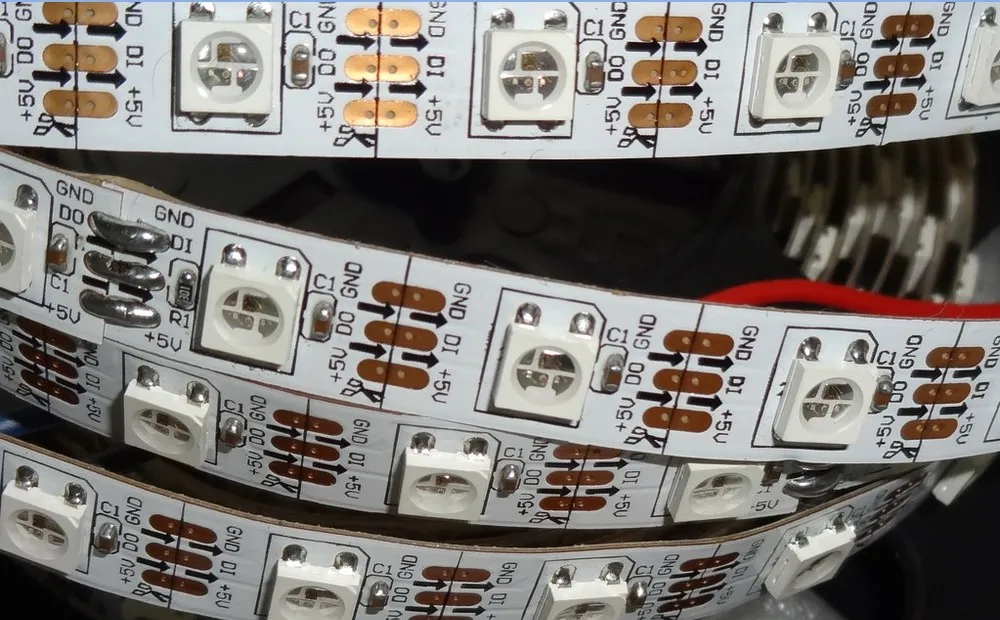 Светодиодная Пиксельная панель srip WS2812B 4 м постоянного тока 5 в белая печатная