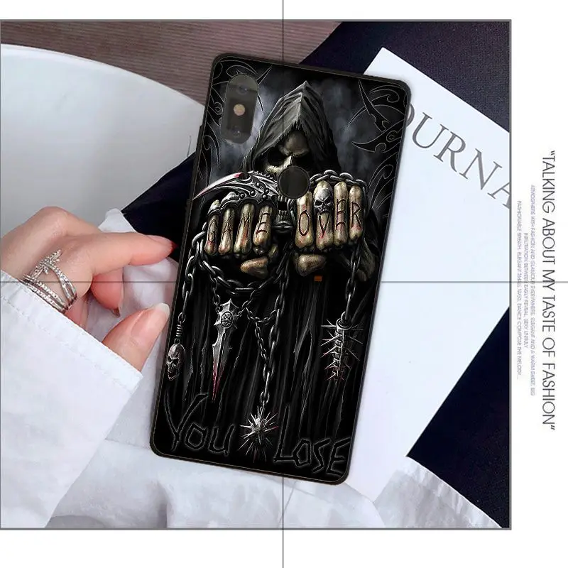 Babaite Grim Reaper Skull Skeleton Custom Photo Soft Phone Case for Redmi 5 plus Note 4 4X Xiaomi MI 6 8 8SE Mobile Cover | Мобильные