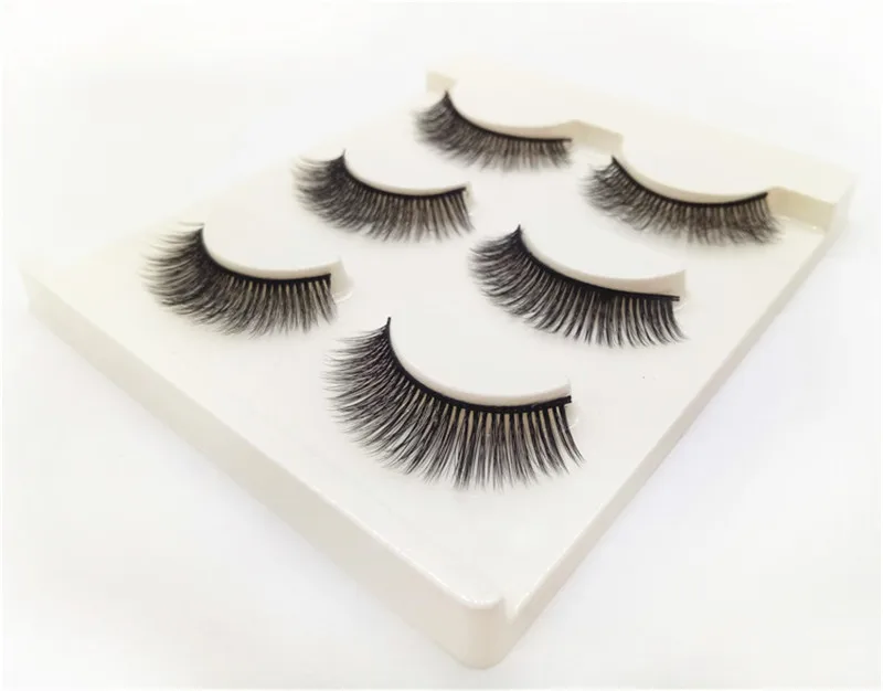 

3 Pairs Eyelashes 3d Lashes Natural Long 1 Box Eyelashes 1cm-1.5cm 3D False Eyelashes Full Strip Lashes Handmade Tool