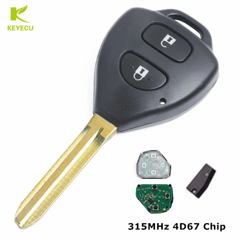 Новый дистанционный ключ KEYECU с 2 кнопками 315 МГц для Toyota HK китайский 2006 2010 RAV4/Corolla
