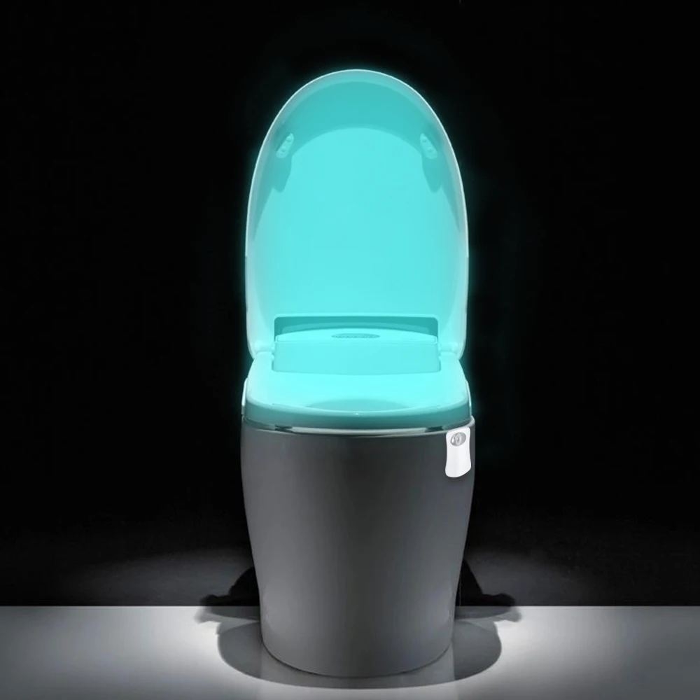 PIR датчик движения LED лампа для унитаза 8 видов цветов AAA батарея работает унитаз WC