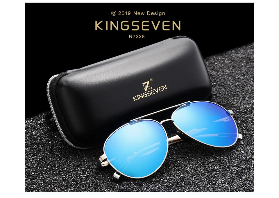 KINGSEVEN, мужские алюминиевые поляризационные солнцезащитные очки, классические брендовые солнцезащитные очки, защита от EMI, линзы с покрытием, для вождения, Полароид, оттенки N7228