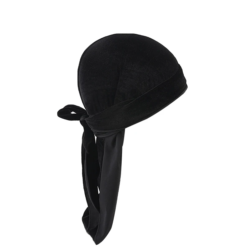 2019 Материал Durag Для мужчин бархат Durags Бандана тюрбан ДУ rag головной убор для