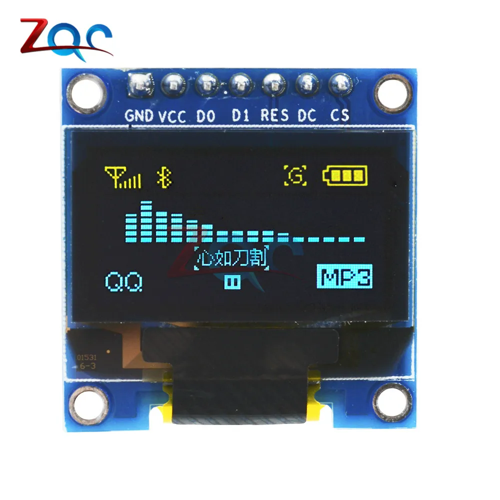 

0.96" White/Blue/Yellow 0.96 Inch OLED Module 128X64 LCD LED Display Module For Arduino IIC I2C Communicate DC 3V-5V SPI Serial