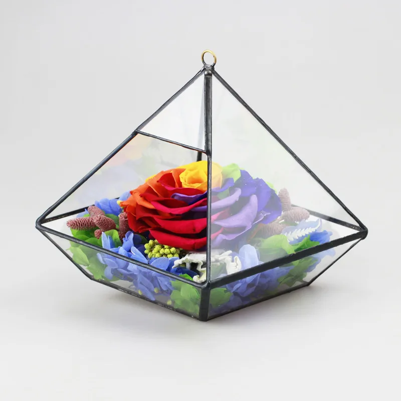 2015 Valentines Day gift ideas new import 10cm colorful glass flower of eternal life | Дом и сад