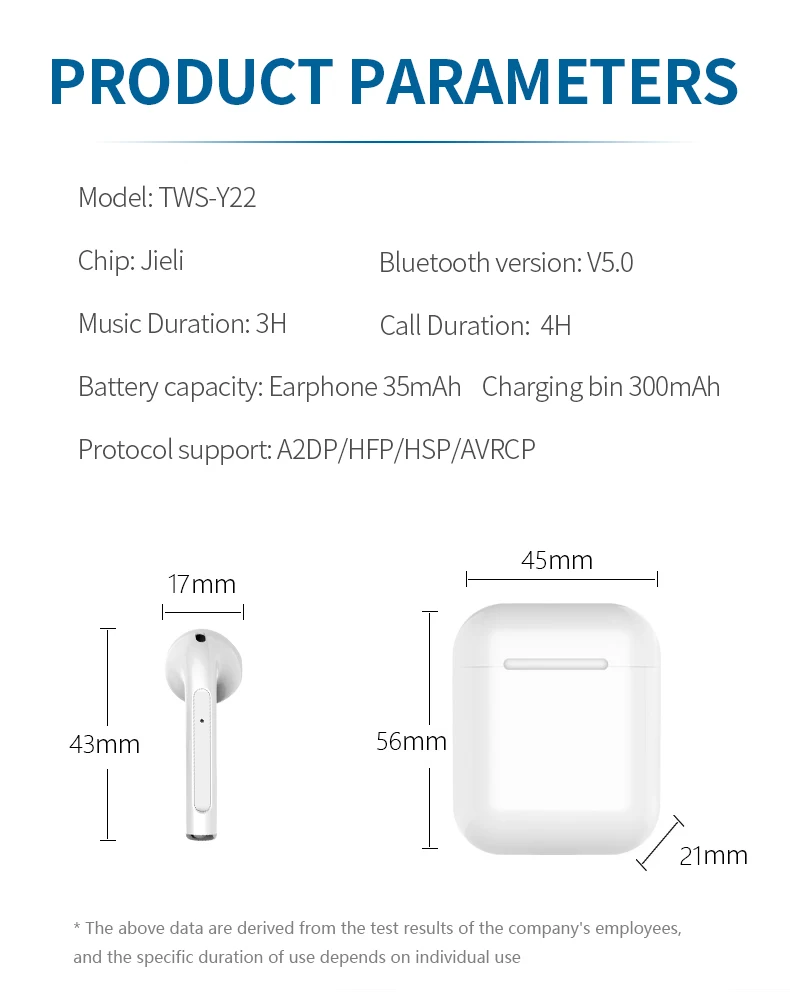 Новинка Y22 tws Bluetooth наушники беспроводные наушники сенсорное управление наушники 4D объемный звук и зарядный чехол для всех смартфонов