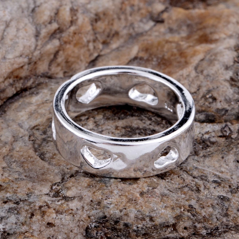 Оптовые посеребренные кольца серебряные модные ювелирные изделия круглые