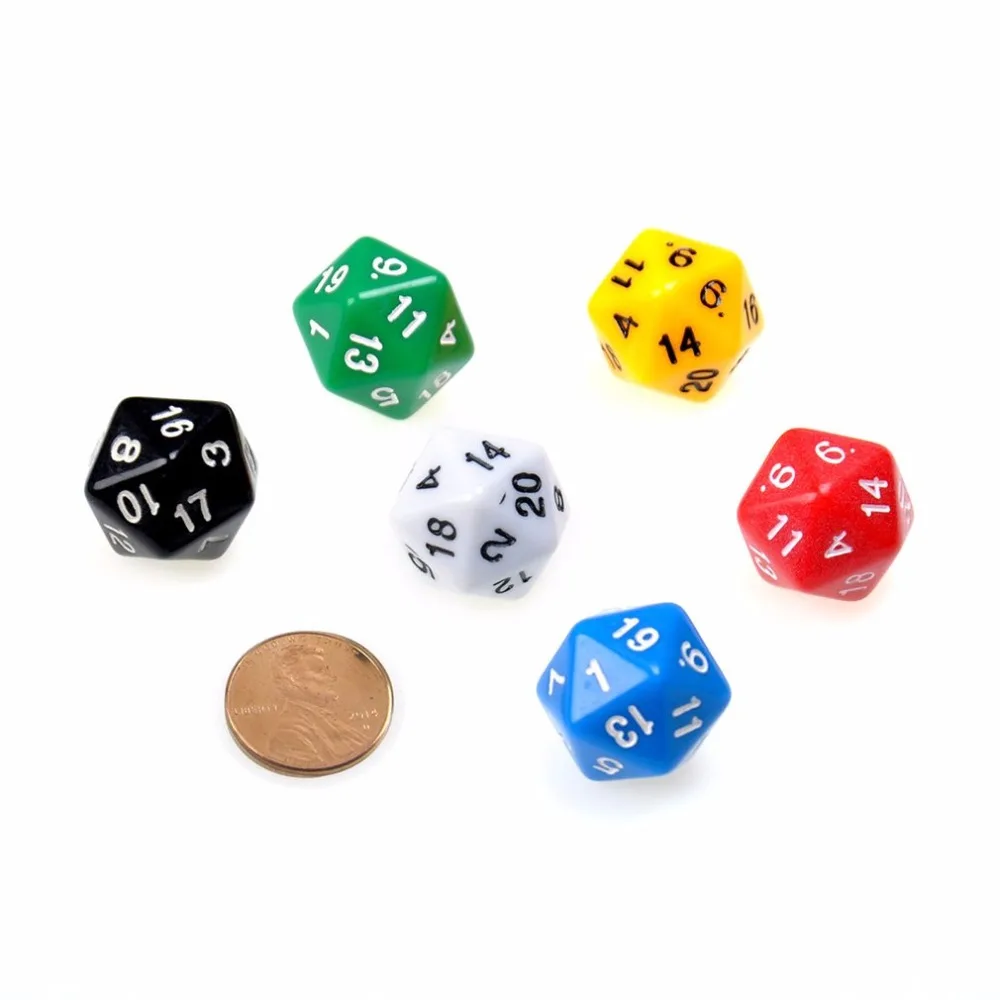 12 шт./2 набора D20 игральные кости с двадцатисторонним штампом ролевые игры D &