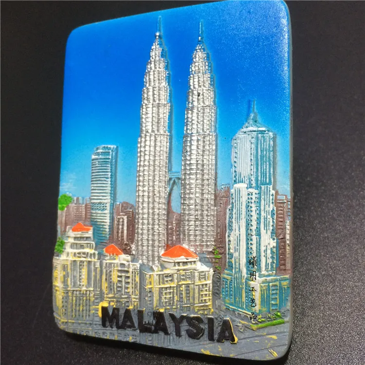 Малайзия 3D магнит на холодильник туристические сувениры Kuala Lumpur Petronas Две башни декоративный холодильник магнитная наклейка подарок