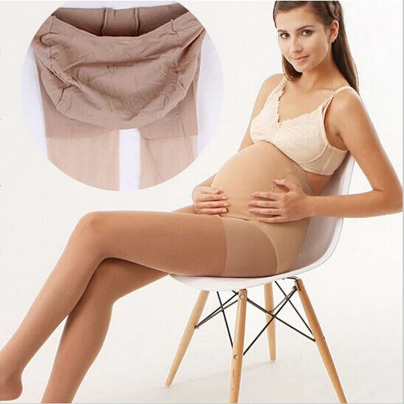 

Free Ship Stockings 8D Maternity Tights Perchas Thin Plus Size Tights Increase Crotch Pantyhose Anti-off Silk 4colors