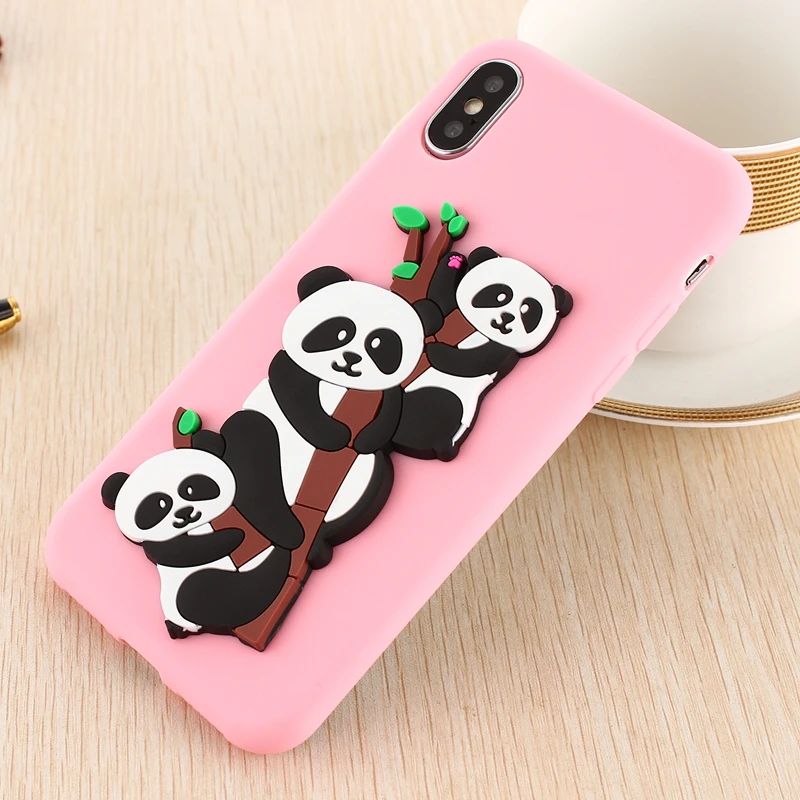 Силиконовый чехол с рисунком панды для iPhone X милый 6 s 7 8 Plus телефона Fundas ayfon 10 |