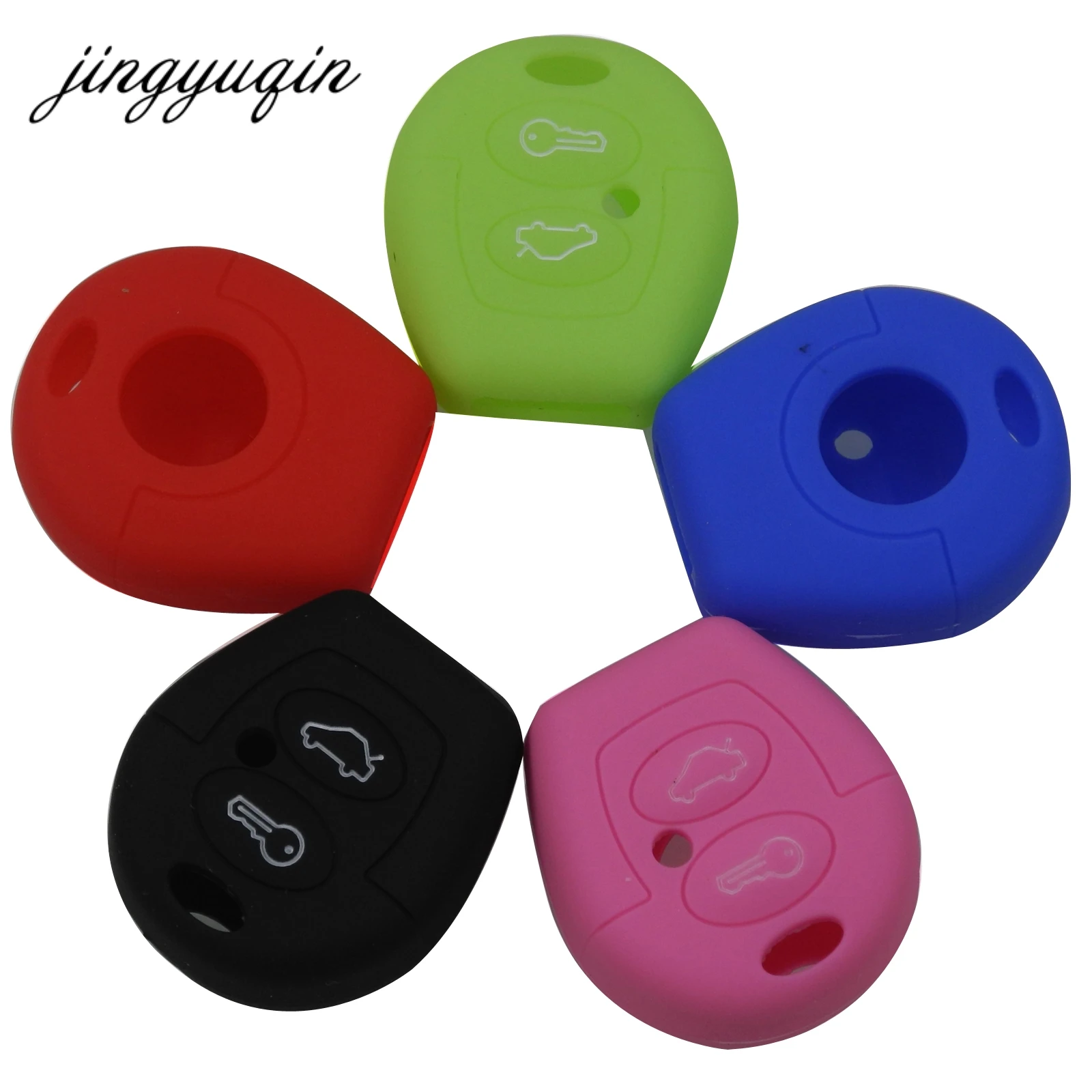 

Jingyuqin силиконовый чехол для ключей для Seat Ibiza Leon Toledo Mii Altea Cordoba Arosa Alhambra Exeo FR для VW Sharan 2 Button