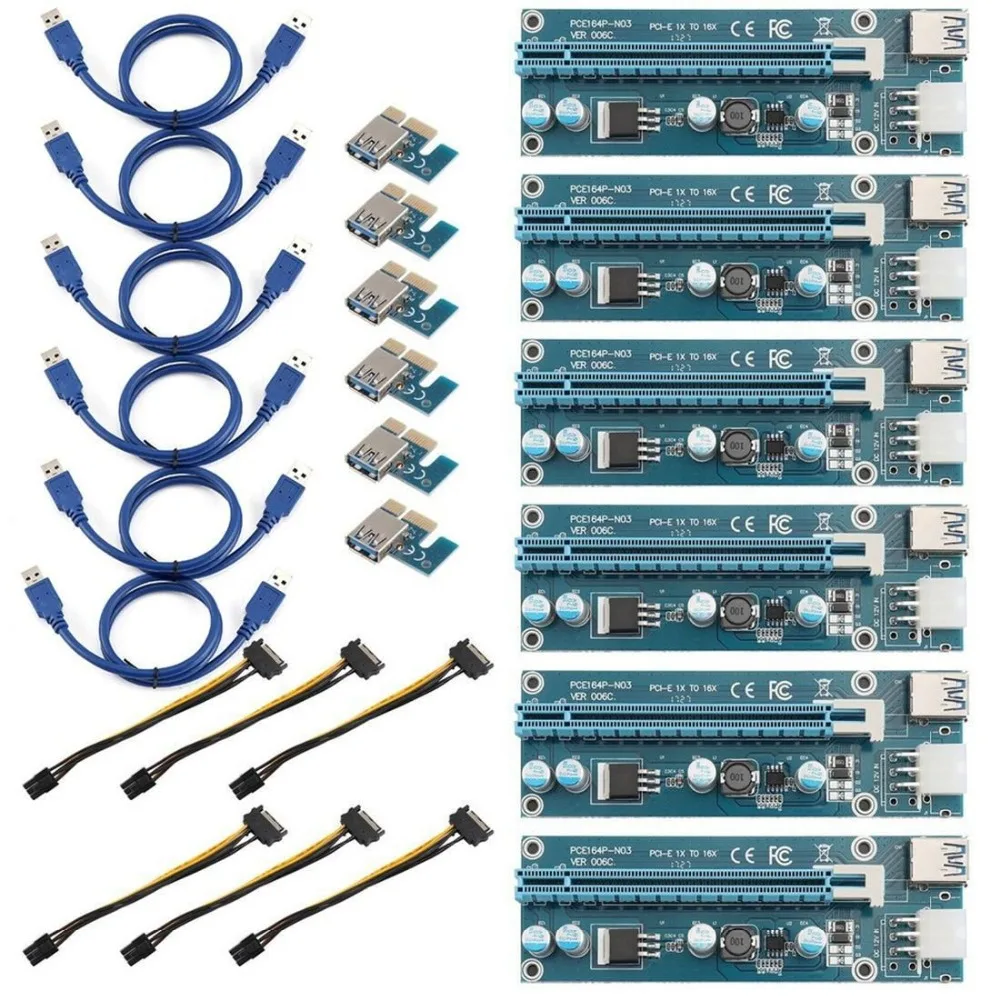 Power Interface PCI-E Extender 1X To 16X Extension Riser Card Cable | Электроника