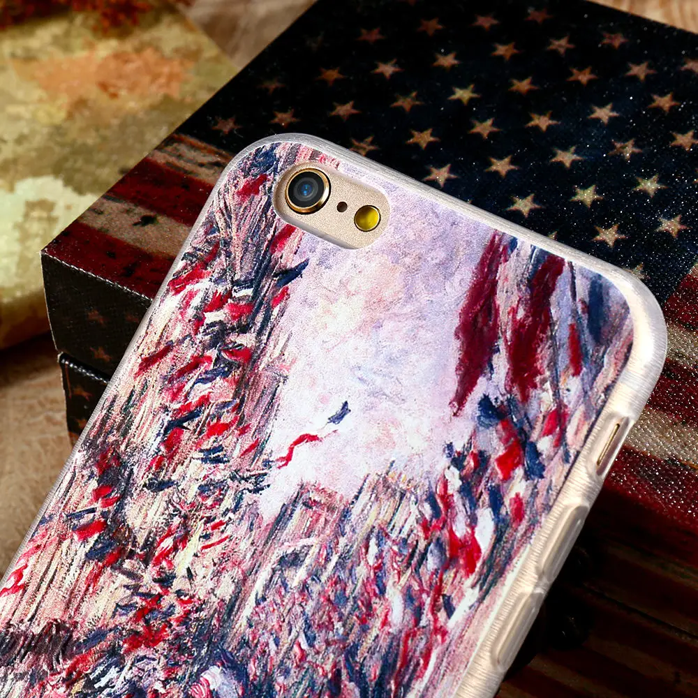 Арт набивным рисунком чехол для телефона картина Моне масляными красками мягкий