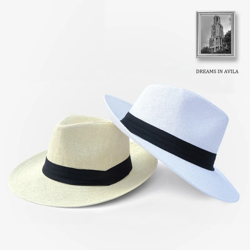 Шляпа соломенная Мужская Федора Классическая Шапка от солнца с защитой
